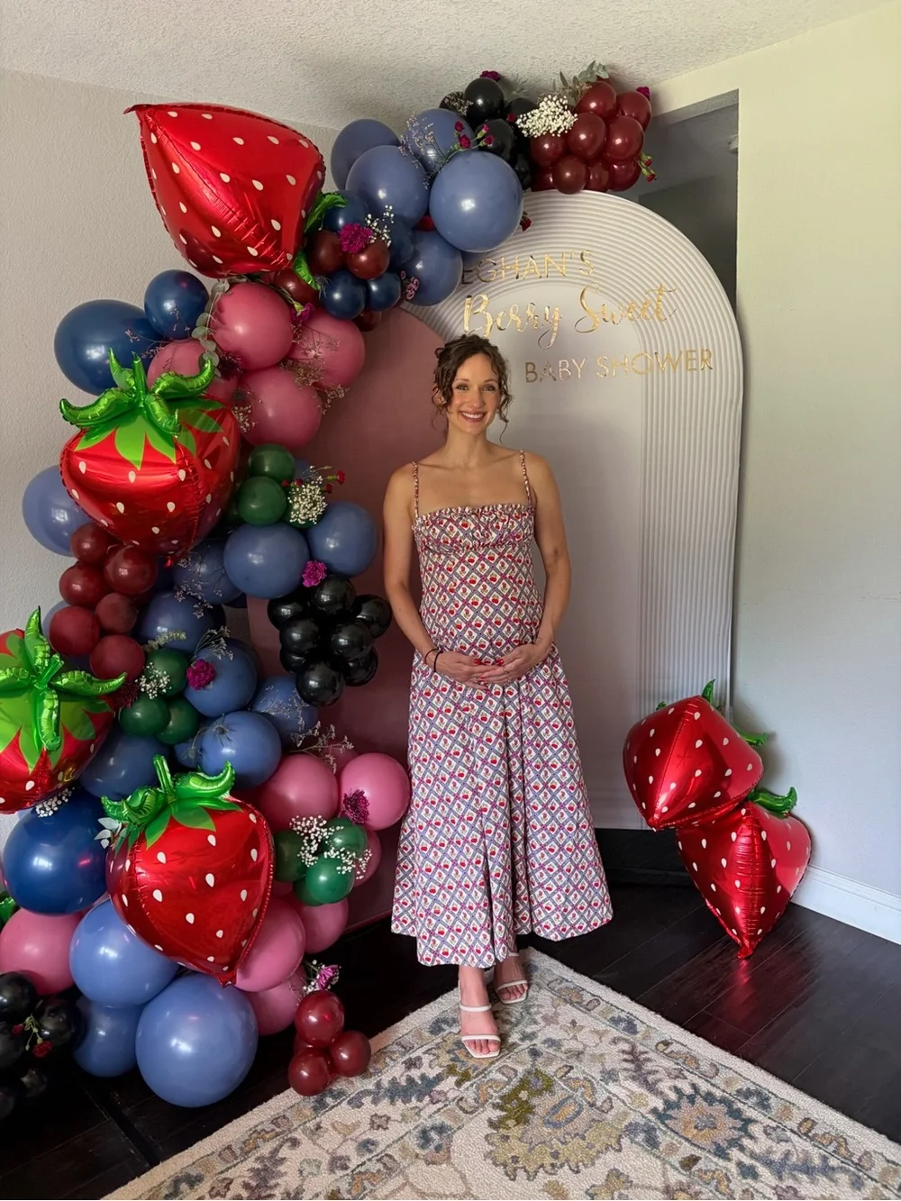 Hill House Maisie Dress in Cherry Red & White Diamond Print - Picture 5 of 5